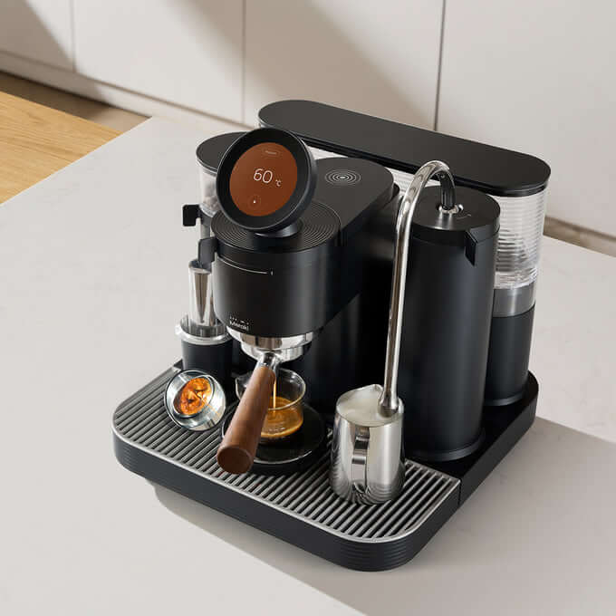 Meraki Gen 2 espresso machine on a kitchen bench